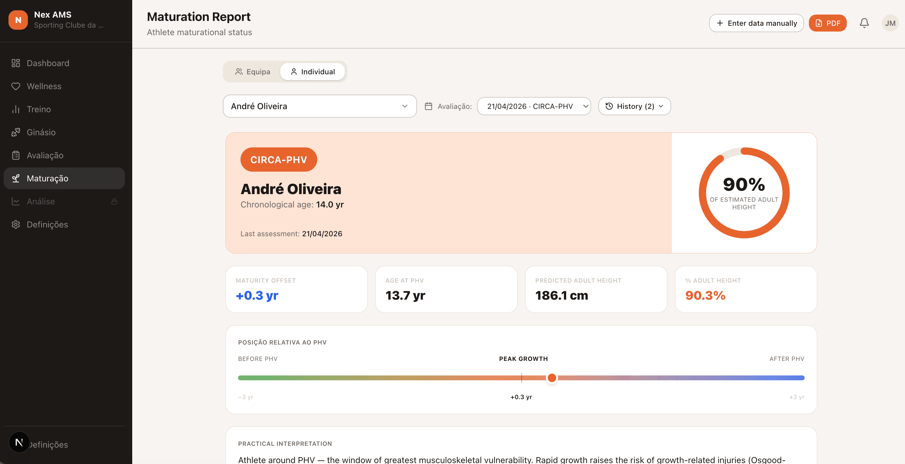 Estado maturacional e risco associado — decisões informadas em atletas em crescimento.